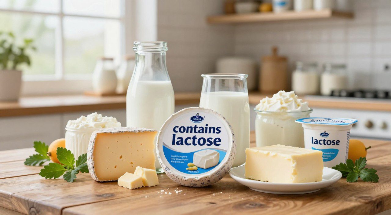 Leite, queijo, iogurte e outros derivados acompanhados por embalagem com indicação de presença de lactose no rótulo.