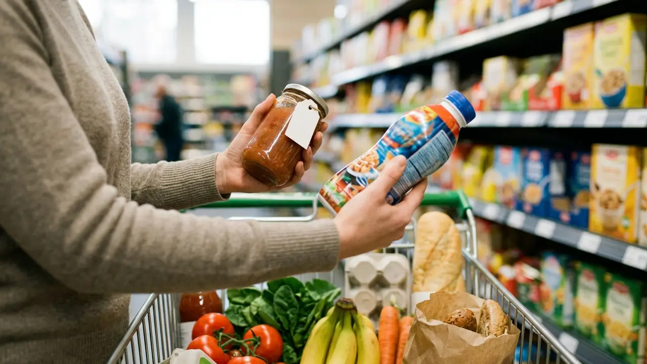 alimentação e bem estar escolhas de compra supermercado produtos saudáveis vs ultraprocessados
